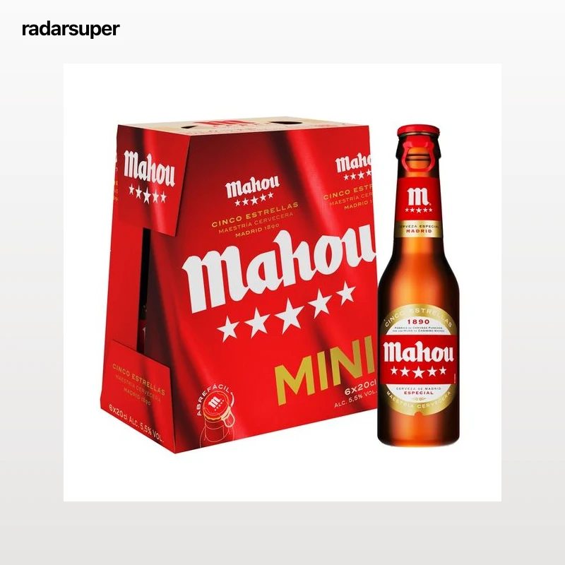 MAHOU Cerveza 5 estrellas pack 6 x 20 cl.