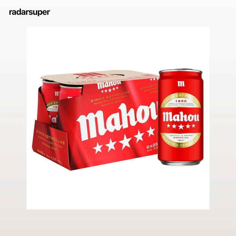 MAHOU Cerveza mahou 5 estrellas pack 6 x 25 cl.