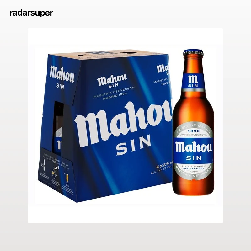 MAHOU Cerveza sin alcohol pack 6 uds. x 25 cl.