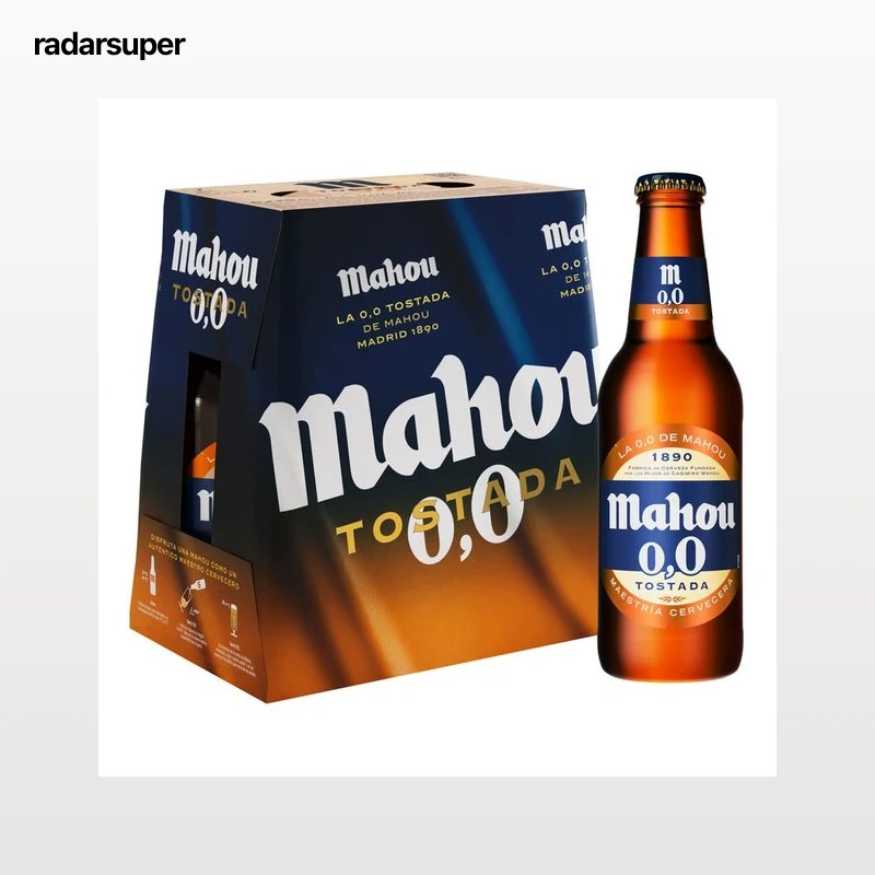MAHOU Cervezas 0,0 % tostadas pack 6 uds. x 25 cl
