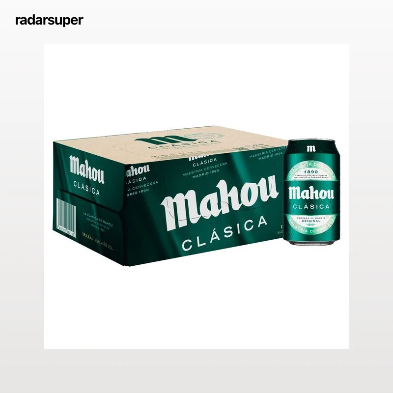 MAHOU CLASICA Cervezas pack de 12 latas de 33 cl.