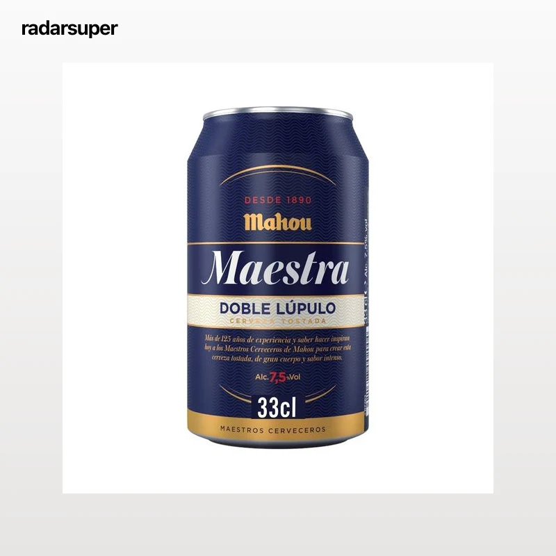 MAHOU MAESTRA Cerveza tostada doble lúpulo lata de 33 cl.