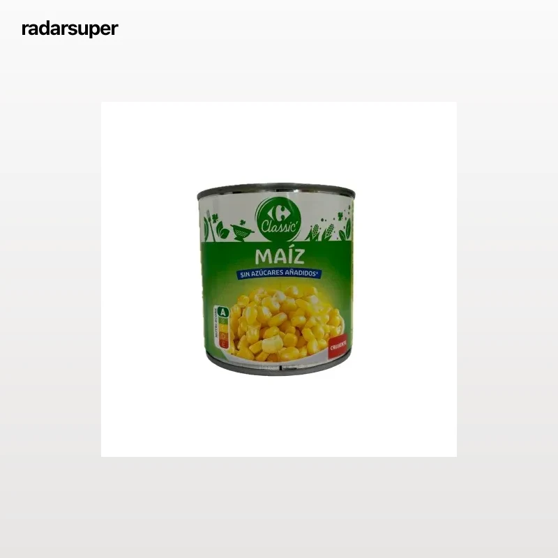 Maíz dulce Classic Carrefour sin azúcar añadido 285 g.