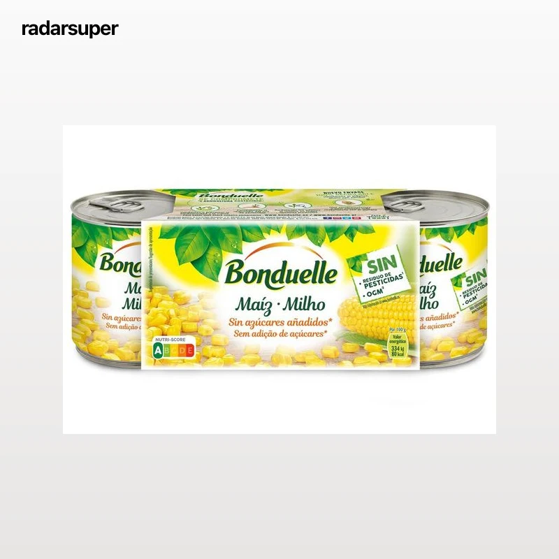 Maiz dulce en grano sin azucar añadido Bonduelle pack 3