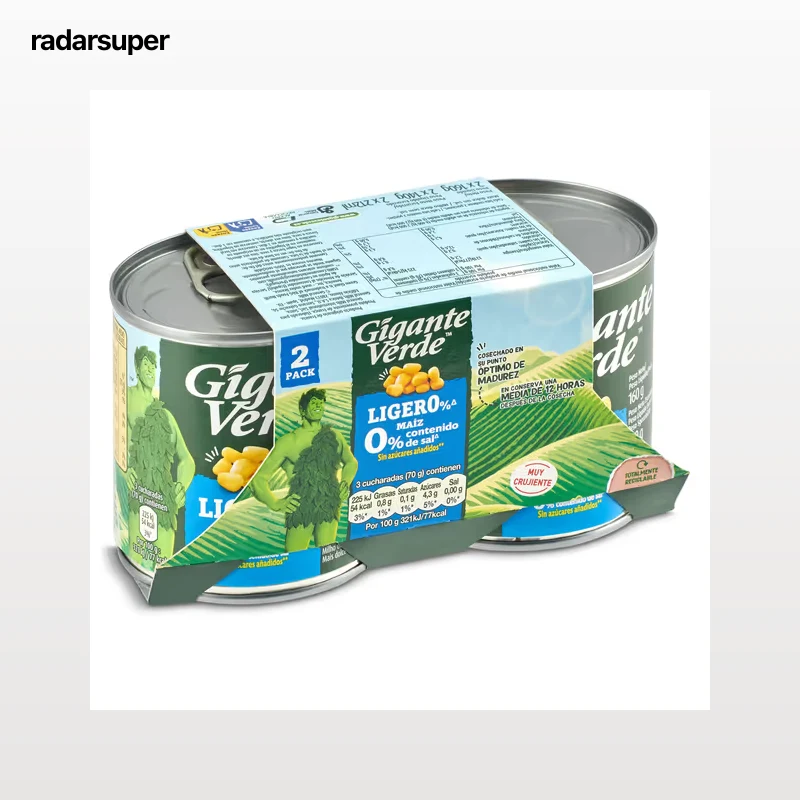 Maíz ligero 0% sal Gigante Verde 2 x 140 g