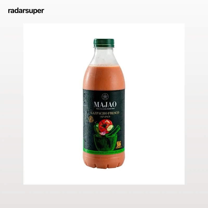 MAJAO Gazpacho fresco 100% natural, sin pan, sin gluten y majao en mortero MAJAO 1 l.