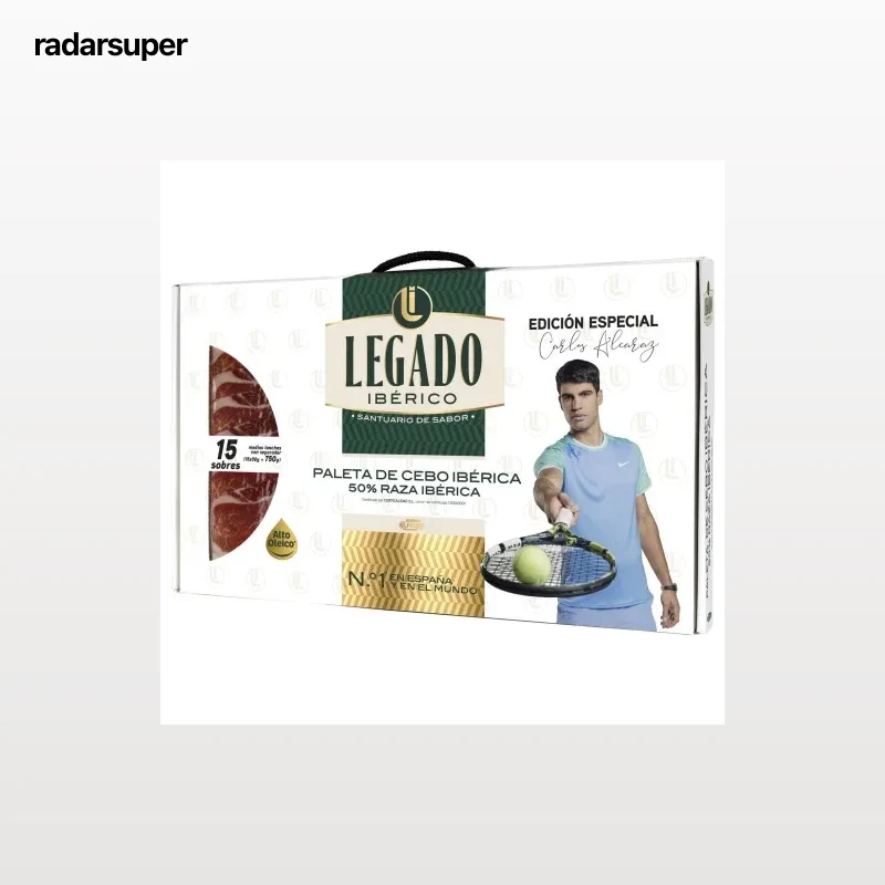Maletín de Paleta de Cebo Ibérico 50% Raza Ibérica en lonchas ElPozo sin gluten y sin lactosa 15 sobres de 50 g