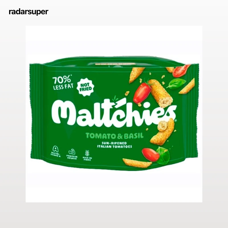 MALTCHIES Snack con sabor a tomate y albahaca 45 g.