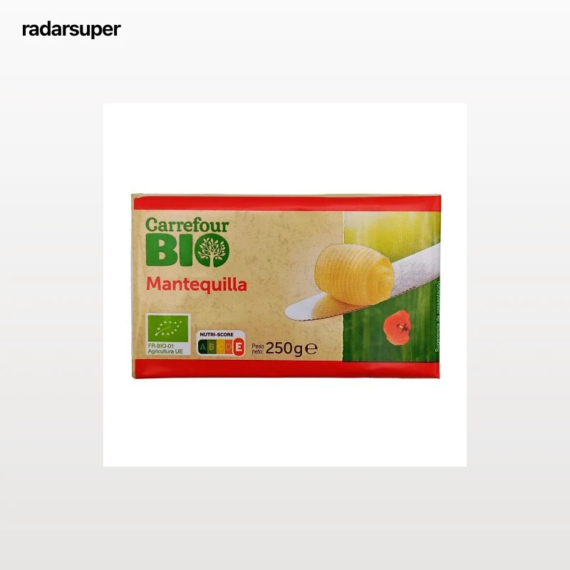 Mantequilla sin sal ecológico Carrefour Bio 250 g.
