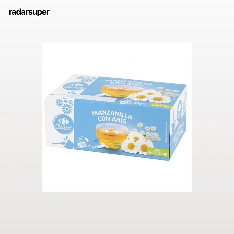 Manzanilla con anís en bolsitas Carrefour Classic 50 ud.