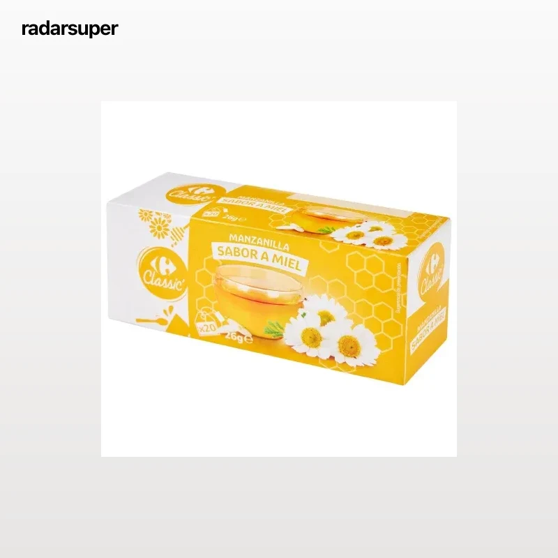 Manzanilla sabor miel en bolsitas Carrefour Classic 20 ud.