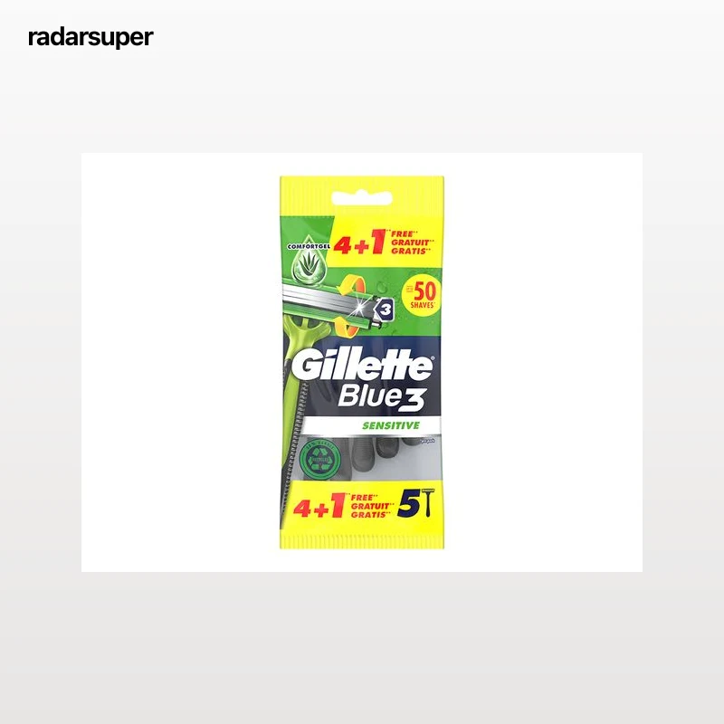 MÁQUINA DE BARBEAR DESCARTÁVEL BLUE3 SENSITIVE GILLETTE 5 UN