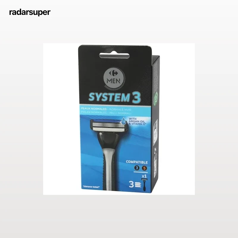 Maquinilla para hombre 3 hojas System 3 Carrefour Men 1 ud.