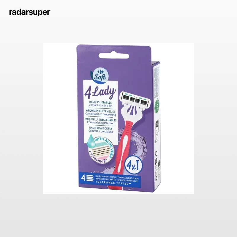 Maquinillas desechables para mujer 4 hojas Carrefour Soft 4 ud.