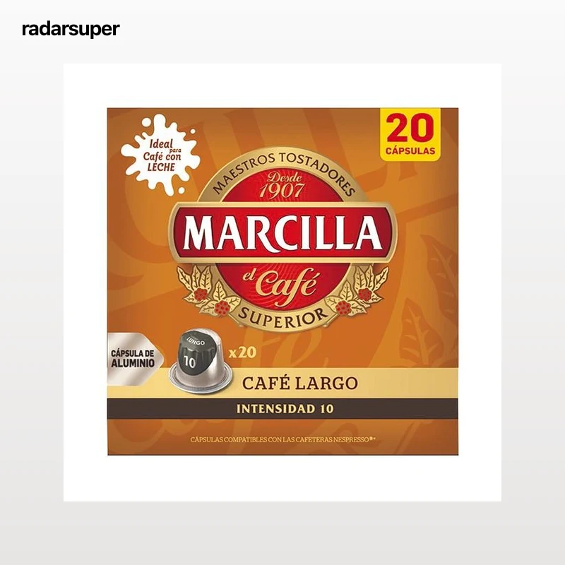 MARCILLA Café en cápsulas largo I10, 20 uds.