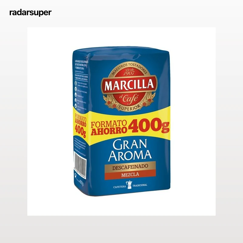 MARCILLA Café molido descafeinado mezcla 400 g.