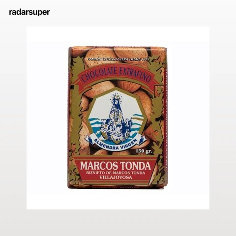 MARCOS TONDA Chocolate extrafino de almendra Virgen 150 g.