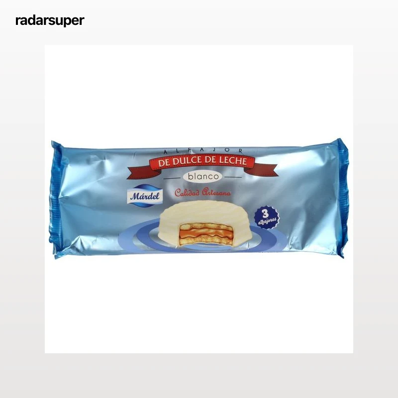 MÁRDEL Galletas de alfajor de chocolate blanco con dulce de leche 150 gr,