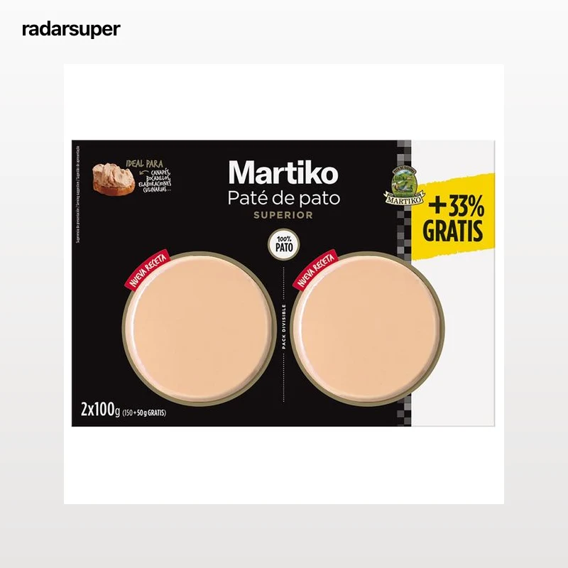 MARTIKO Paté de pato superior (100% pato) 2 x 100 g.