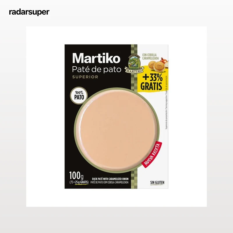 MARTIKO Pate de pato superior (100% pato) con cebolla caramelizada 100 g.