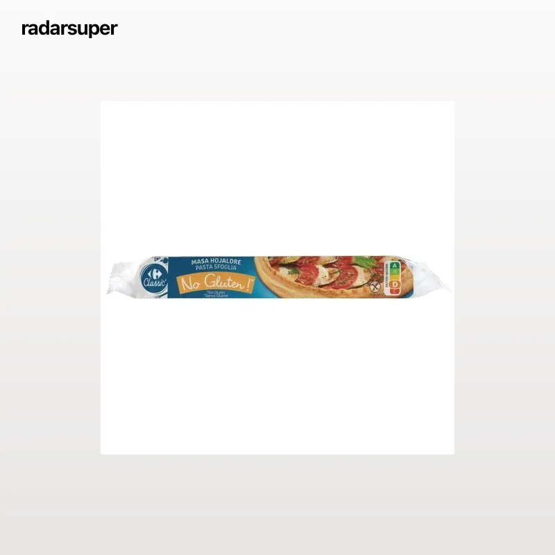 Masa de hojaldre Carrefour No gluten sin gluten 280 g.