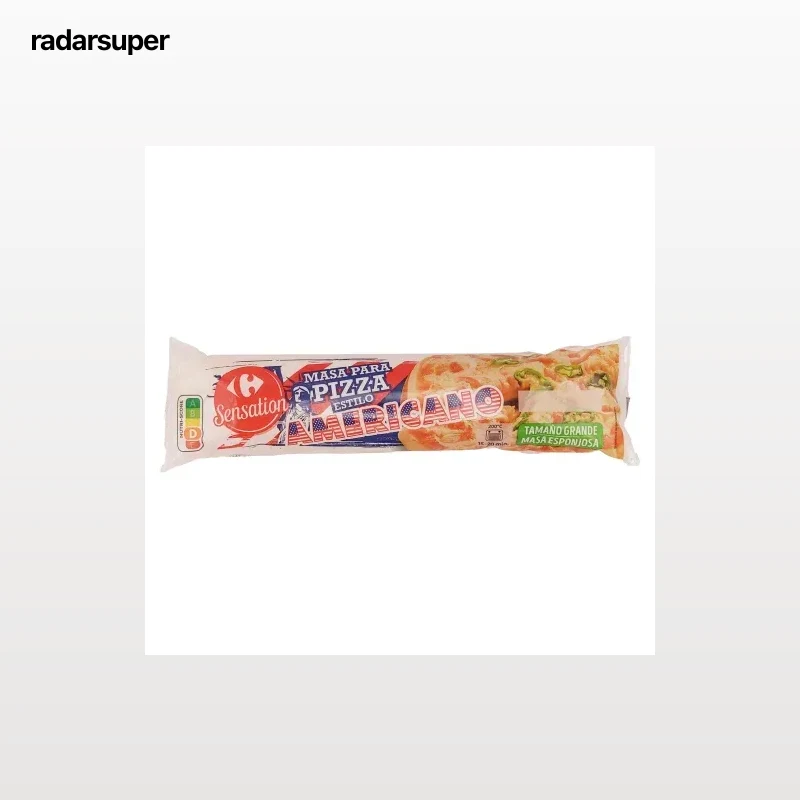 Masa para pizza estilo americano Carrefour 550 g.