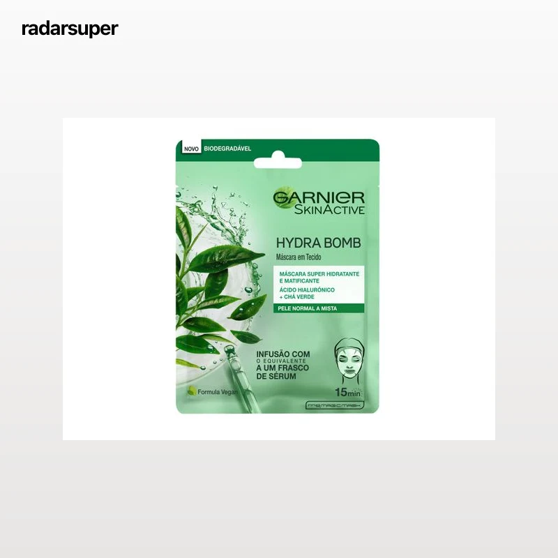 MÁSCARA ROSTO GARNIER HYDRA BOMB CHÁ VERDE UN
