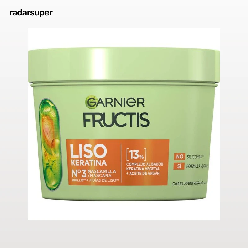 Mascarilla capilar Fructis 370 ml Nº3 Liso keratina