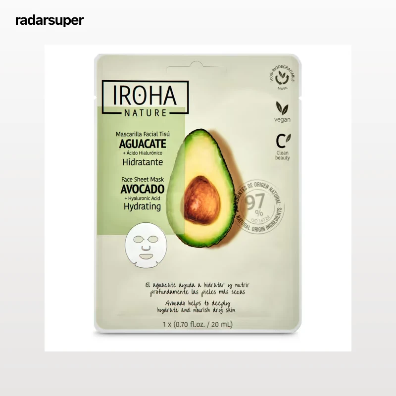 Mascarilla facial hidratante con aguacate Iroha nature 1 unidad