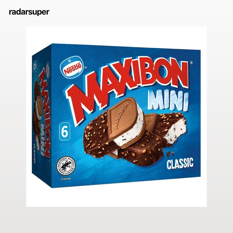 MAXIBON Classic de Nestlé Mini sándwich de nata con gotas chocolate 6 x 80 ml.