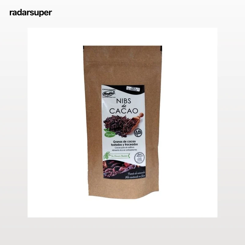 MAYKHEL Granos de cacao puro tostados y troceados MAYKHEL 250 g.