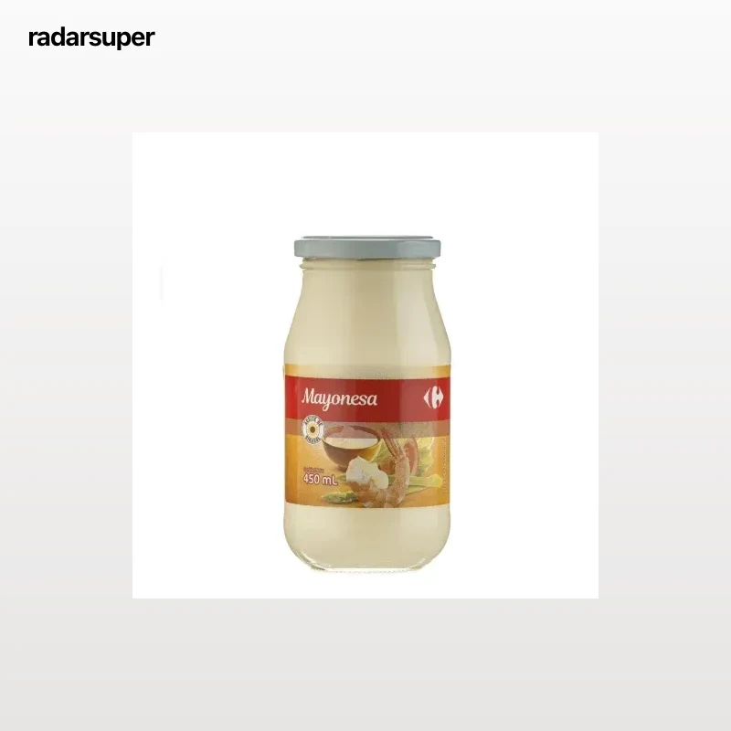 Mayonesa con aceite de girasol Carrefour tarro 450 ml.