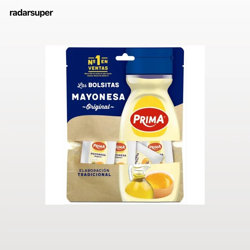 Mayonesa en bolsitas Prima sin gluten doy pack 12 ud.
