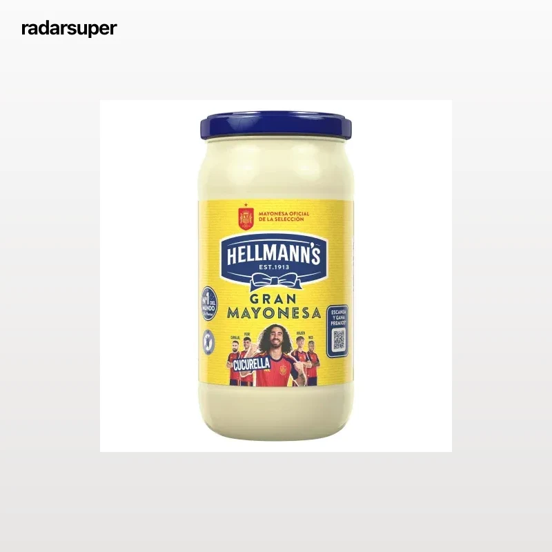 Mayonesa Hellmann's sin gluten tarro 490 g.