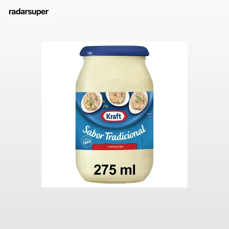 Mayonesa Kraft sin gluten tarro 275 ml.