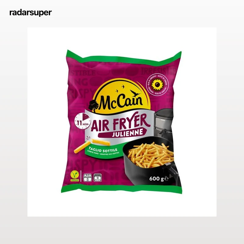 McCAIN Julienne Patatas con corte fino, prefritas y ultracongeladas, para hacer en freidora de aire  600 g.
