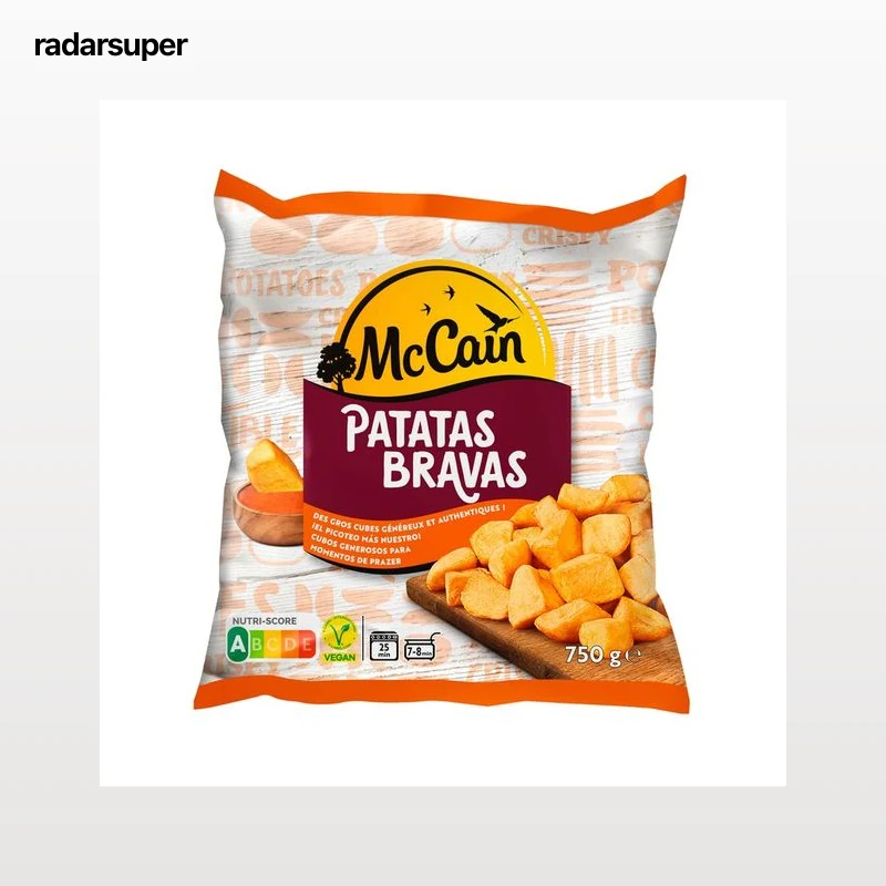 McCAIN Patatas cortadas en dados, prefritas y ultracongeladas, con salsa brava 750 g.