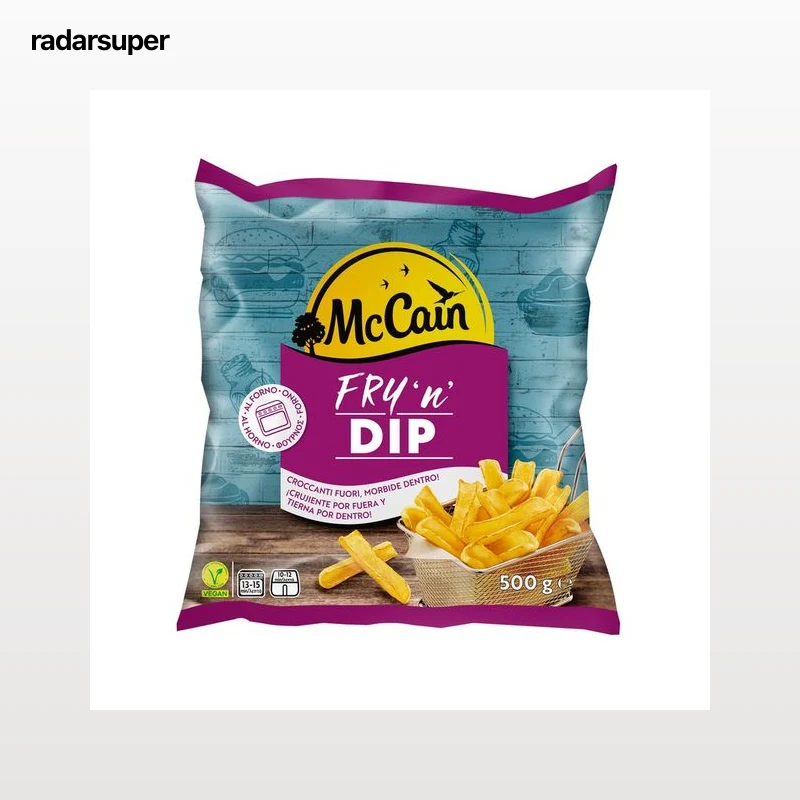 McCAIN Patatas con corte curvado, prefritas y ultracongeladas Fry "n"n dip 500 g.