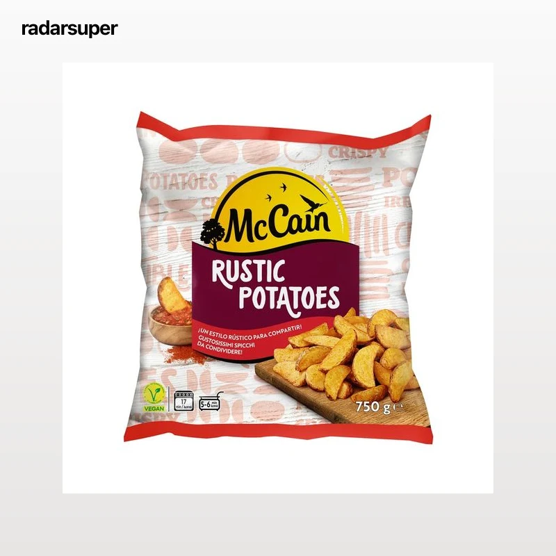 McCAIN Patatas rústicas cortadas en gajos, ultracongeladas 750 g.