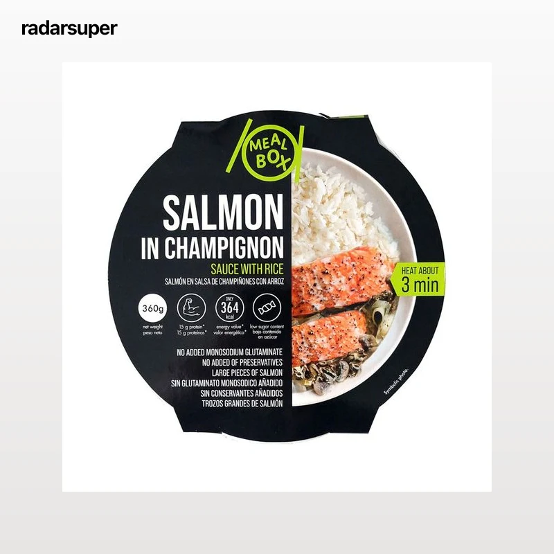 MEAL BOX Salmón en salsa de champiñones con arroz, listo en 3 minutos 360 g.