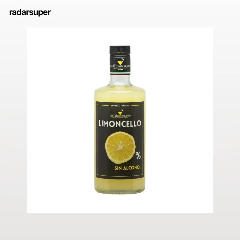 DEL MEDITERRANEO Limoncello (licor de limón) sin alcohol botella 70 cl.