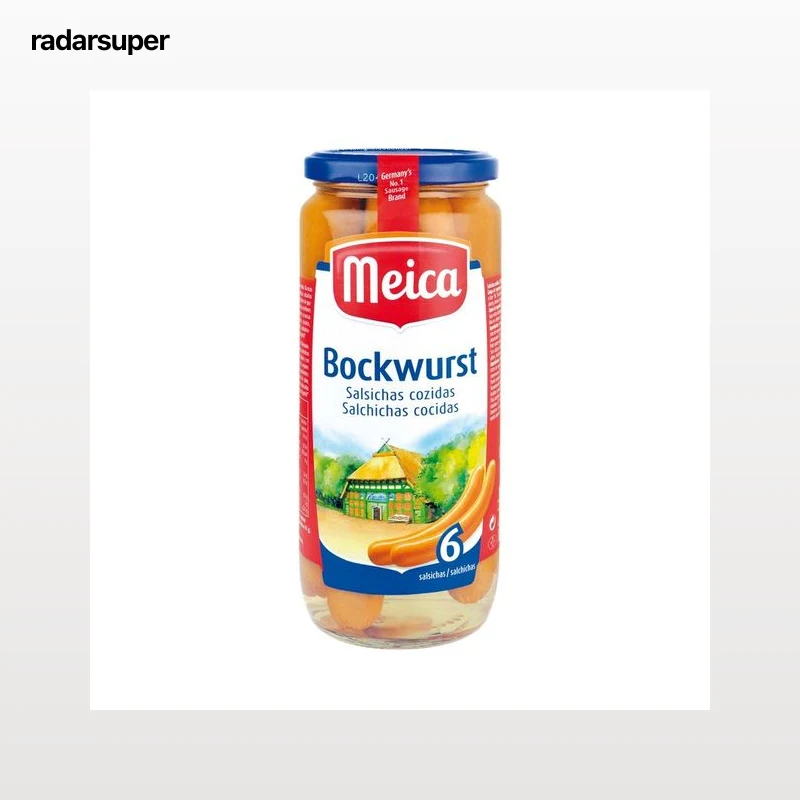 MEICA Salchichas bockwurst cocida frasco de 250 g.