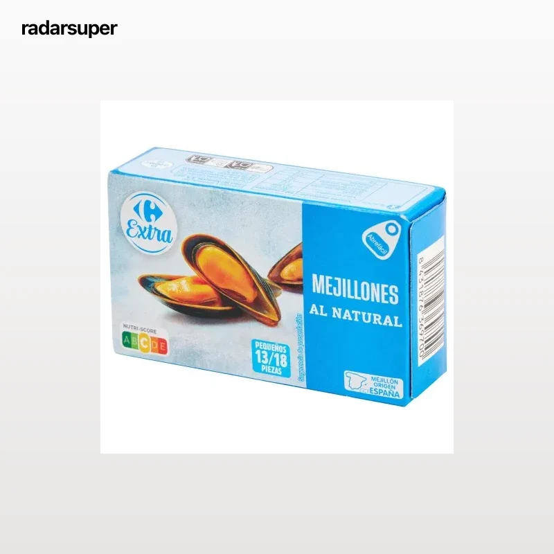 Mejillones al natural 13-18 Extra Carrefour 69 g.