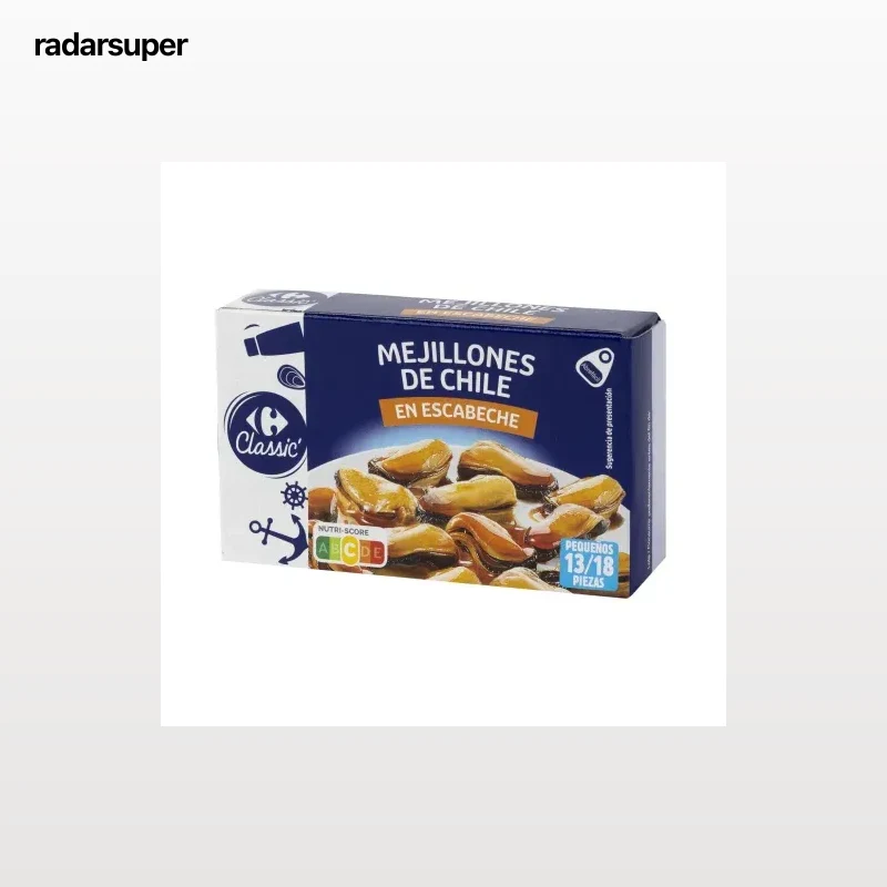 Mejillones de Chile en escabeche 13/18 Classic Carrefour 69 g.