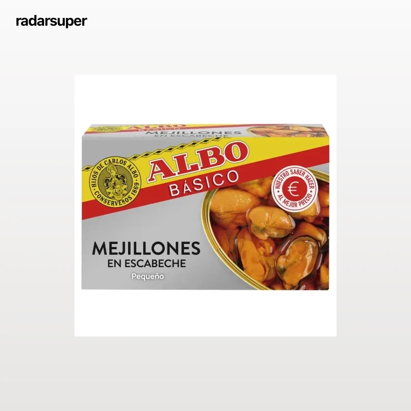 Mejillones en escabeche Albo sin gluten y sin lactosa 72 g.