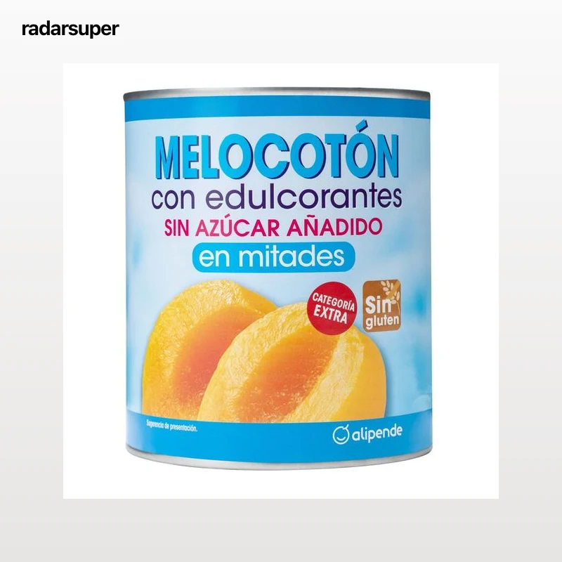 Melocoton en almibar s/gluten s/azucar Alipende 480g