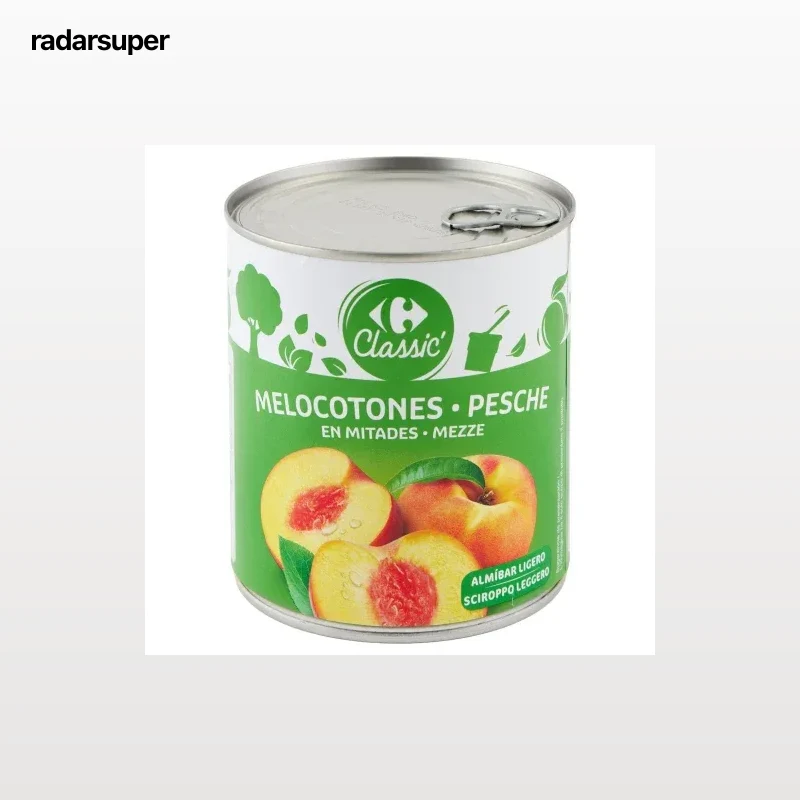 Melocotón en almibar ligero Classic Carrefour 465 g.