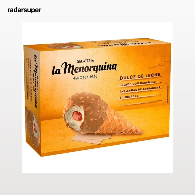 LA MENORQUINA Cono con alma de dulce de leche 255 g.