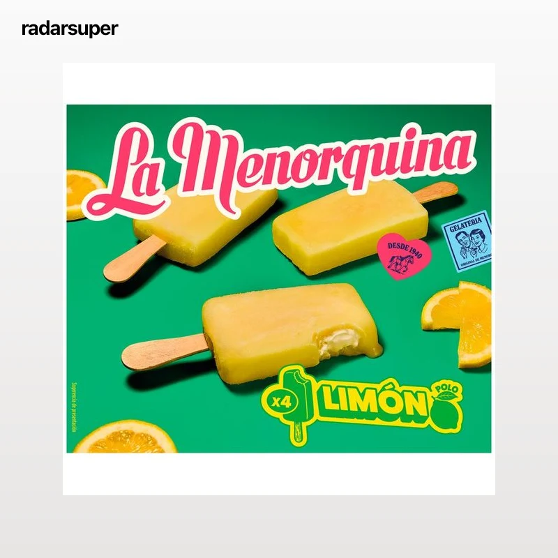 LA MENORQUINA Helado polo de limón 4 x 100 ml.