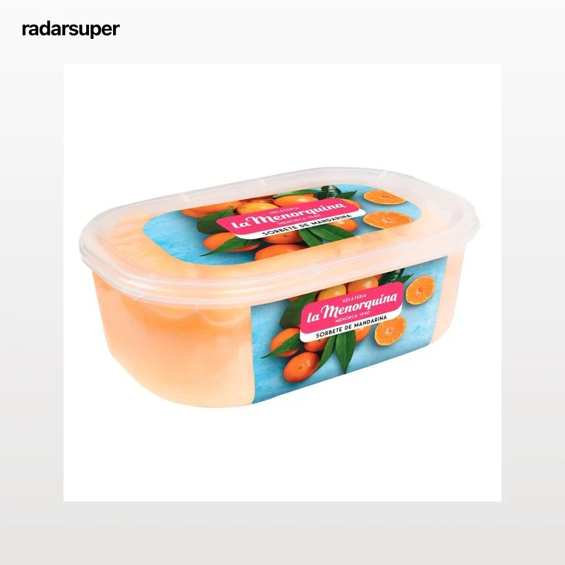 LA MENORQUINA Tarrina de helado sabor sorbete de mandarina 1 l.